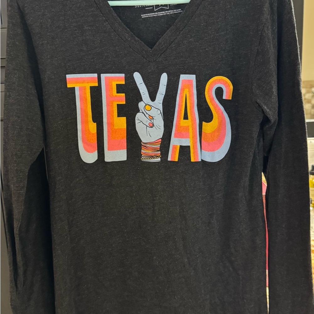 Black Texas Graphic Long Sleeve Shirt